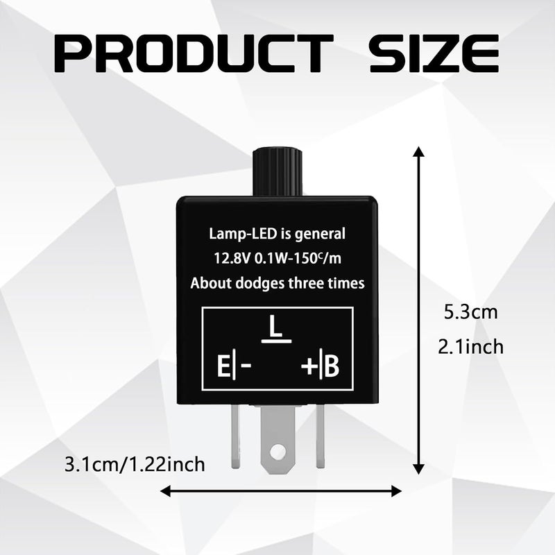 SamWinGear Flasher Relay for LED Turn Signal CF14 LED Flasher Relay 3-Pin 12V LED Electronic Turn Signal Flash Plugin Flasher for Lights Fix Hazard Warn Hyper Blink Flash CF-14 EP35(Adjustable) - Image 2
